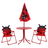 Kids Patio Set Table And 2 Folding Chairs w/ Umbrella Beetle Outdoor Garden Yard Removable Umbrella