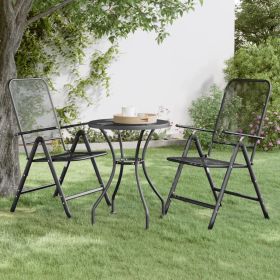 Folding Patio Chairs 2 pcs Expanded Metal Mesh Anthracite