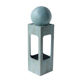 44 inches Outdoor Water Fountain Cement Contemporary Design Water Feature for Garden & Lawn