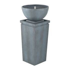 35inches Outdoor Zen Bowl Fountain Relaxing Polyresin Water Feature for a lawn or garden