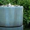 26"Tall Cement pillar design Fountain Contemporary Water feature with Light For lawn deck & Patio