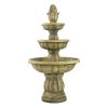 30"Tall 3-Tiered Polyresin Fountain with Light Gorgeous Traditional Design Water Feature for Garden or Lawn