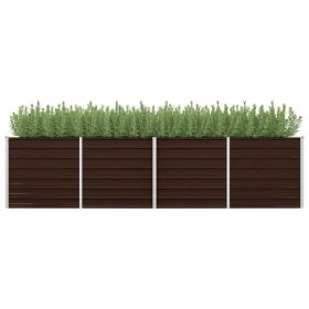 Garden Raised Bed Brown 126"x31.5"x30.3" Galvanized Steel