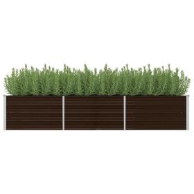 Garden Raised Bed Brown 94.5"x31.5"x17.7" Galvanized Steel