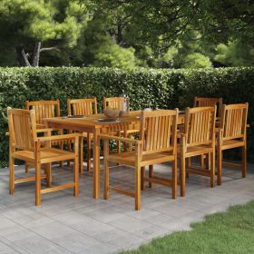 9 Piece Patio Dining Set Solid Wood Acacia