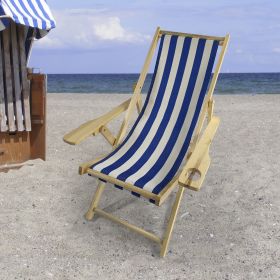 Outdoor Poplar Hanging Chair Wide Blue Stripes armrest with cup holder (Color: Dark Blue)