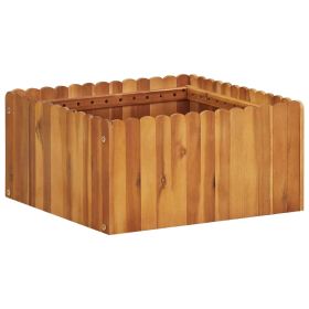 Garden Raised Bed 19.6"x19.6"x9.8" Solid Acacia Wood