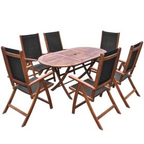 vidaXL 7 Piece Patio Dining Set Solid Acacia Wood