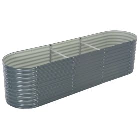 Garden Raised Bed 126"x31.5"x31.9" Galvanized Steel Gray