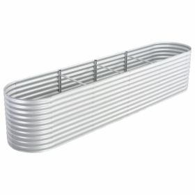 Garden Raised Bed 157.5"x31.5"x31.9" Galvanized Steel Silver