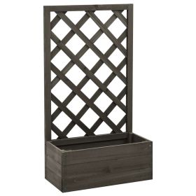 Garden Trellis Planter Gray 19.7"x9.8"x35.4" Solid Firwood