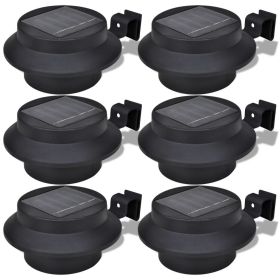 Outdoor Solar Lamp Set 6 pcs Fence Light Gutter Light Black