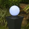 49inches Outdoor Curved Ball Fountain with Lights Modern Design Cement Water Feature for Garden or Patio