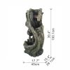 35"Tall Polyresin Fountain Water Feature with Light Curved Tree Trunk Design for garden or lawn