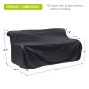 Outdoor Furniture Sets Cover;  Durable and Waterproof 420D Oxford Cloth Patio Conversation Sofa Cover; 93.7"Lx 35.8"W x 39.7"H; Black