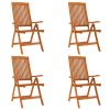 5 Piece Patio Dining Set Solid Wood Eucalyptus