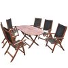 vidaXL 7 Piece Patio Dining Set Solid Acacia Wood