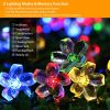 2Pcs Solar Powered String Lights 50LED Beads Fairy Sakura Flower Blossom Lights