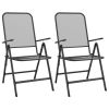 Folding Patio Chairs 2 pcs Expanded Metal Mesh Anthracite