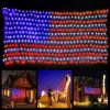 1PC American Flag Net Light; Outdoor Waterproof Mesh Lights; LED String Light; Multicolor Lights For Garden Wedding Backdrop Party Wall Decor ; Indepe