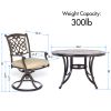 [ Only for Pickup] 5 Piece Patio Dining Set Outdoor Furniture, Deep Cushioned Aluminum Swivel Rocker Chair Set with 46 inch Round Mosaic Tile Top Alum