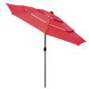 outdoor furniture 10Ft 3-Tiers 32LEDS Patio Umbrella Red