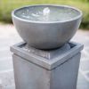 45"Tall Gray Finish Outdoor Zen Bowl Fountain Transitional Decoration Designed Water Feature for Patio or Deck