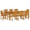 9 Piece Patio Dining Set Solid Wood Acacia