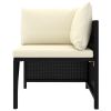 vidaXL 6 Piece Patio Lounge Set with Cushions Poly Rattan Black