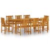 9 Piece Patio Dining Set Solid Wood Acacia