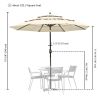 outdoor furniture  9Ft 3-Tiers Patio Umbrella Beige