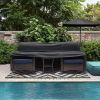 Outdoor Furniture Sets Cover;  Durable and Waterproof 420D Oxford Cloth Patio Conversation Sofa Cover; 93.7"Lx 35.8"W x 39.7"H; Black