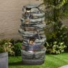 33&quot; Outdoor Fountain Rockery Shower Outdoor Water Fountain with LED for Home