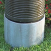 110"Tall Modern Cylinder Fountain Green Cement Zen Water Feature for patio or backyard