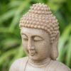 14 inches Sandstone Water Fountain Buddha Design Water Feature for Lawn & Garden