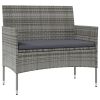 vidaXL 8 Piece Patio Lounge Set with Cushions Poly Rattan Gray