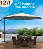 12 FT Outdoor Patio Umbrella Pool Beach Umbrella for Garden Backyard;  Champagne