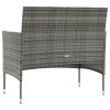 vidaXL 8 Piece Patio Lounge Set with Cushions Poly Rattan Gray