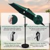 Simple Deluxe 7.5' Patio Outdoor Table Market Yard Umbrella with Push Button Tilt/Crank; 6 Sturdy Ribs for Garden; Deck; Backyard; Pool; 7.5ft; Green