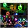 4Pcs Solar Powered Hanging Crystal Ball Lights Outdoor Waterproof