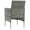 vidaXL 8 Piece Patio Lounge Set with Cushions Poly Rattan Gray