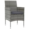 vidaXL 8 Piece Patio Lounge Set with Cushions Poly Rattan Gray