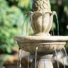 30"Tall 3-Tiered Polyresin Fountain with Light Gorgeous Traditional Design Water Feature for Garden or Lawn