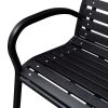 vidaXL Patio Bench 49.2" Steel and WPC Black