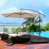 Simple Deluxe 4pcs Cantilever Offset Patio Market Stand with U Locking Shape Weights Water; Umbrella Square Base