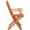 vidaXL Folding Patio Chairs 2 pcs Solid Eucalyptus Wood