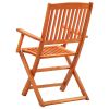 vidaXL Folding Patio Chairs 2 pcs Solid Eucalyptus Wood