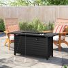 50 inch Gas Fire Pit Table Outdoor Propane Fire Pit Table; 50000BTU Fire Table; Retangular Black Firepit Table for Garden Backyard Deck Poolside Party