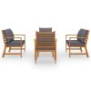 vidaXL 5 Piece Garden Lounge Set with Cushion Solid Acacia Wood