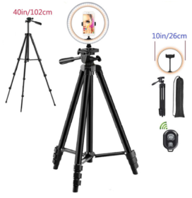 Ring Mobile Phone Holder Bracket Tripod Round Fill Light 3 Colors (Option: A-USB)